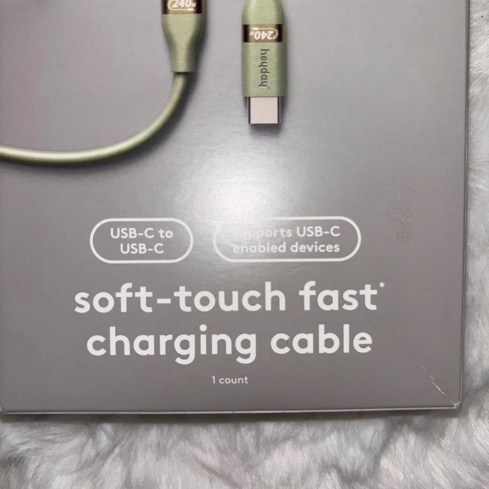 HeyDay 6 Ft long USB C - USB C CHARGER CORD Cable ~ Open Box ~